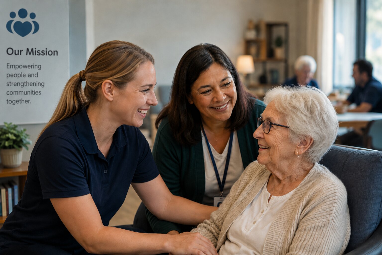 Carers supporting an older person in a not-for-profit care setting
